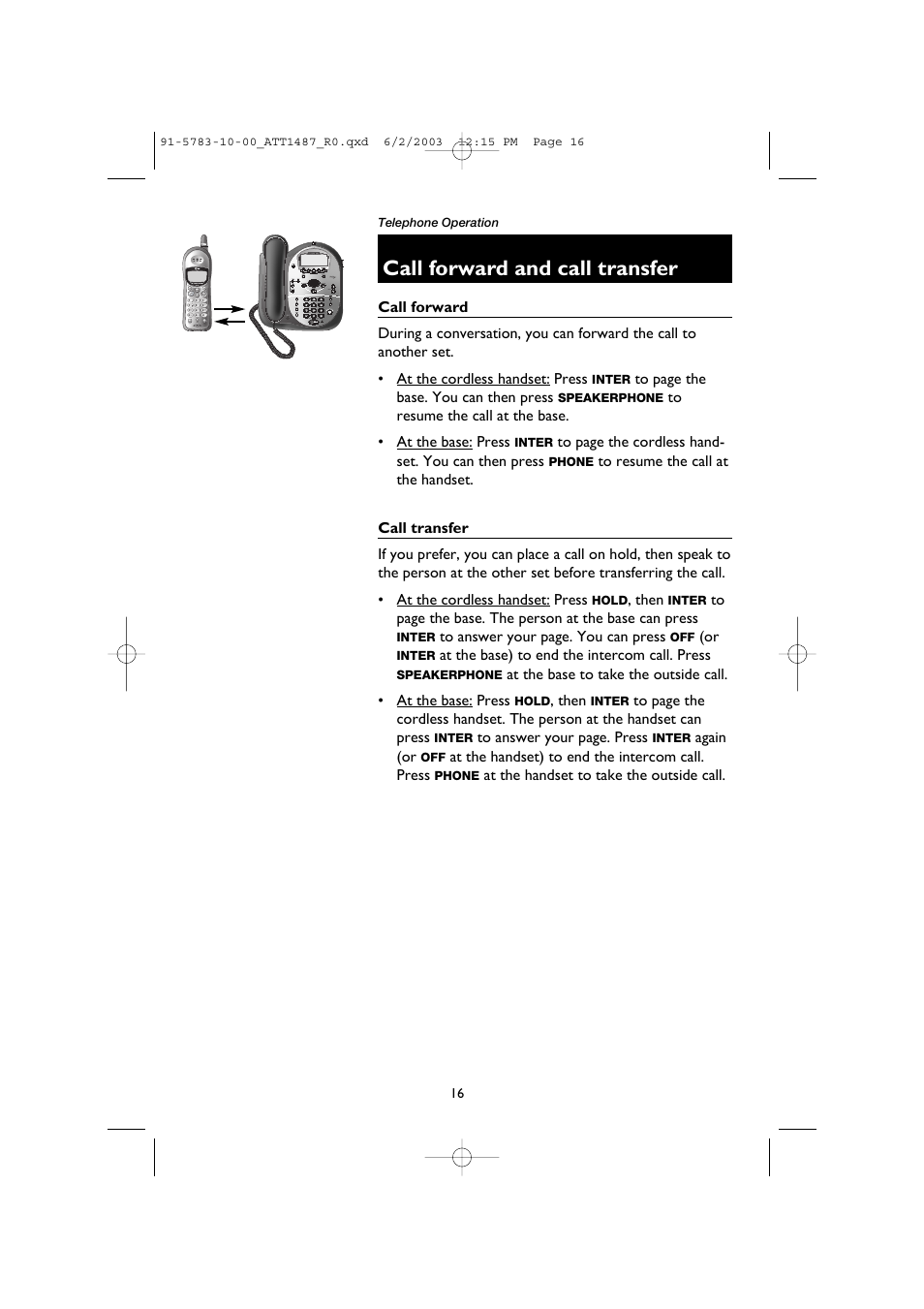 Call forward and call transfer, Call forward, Call transfer | AT&T 1187 User Manual | Page 18 / 48