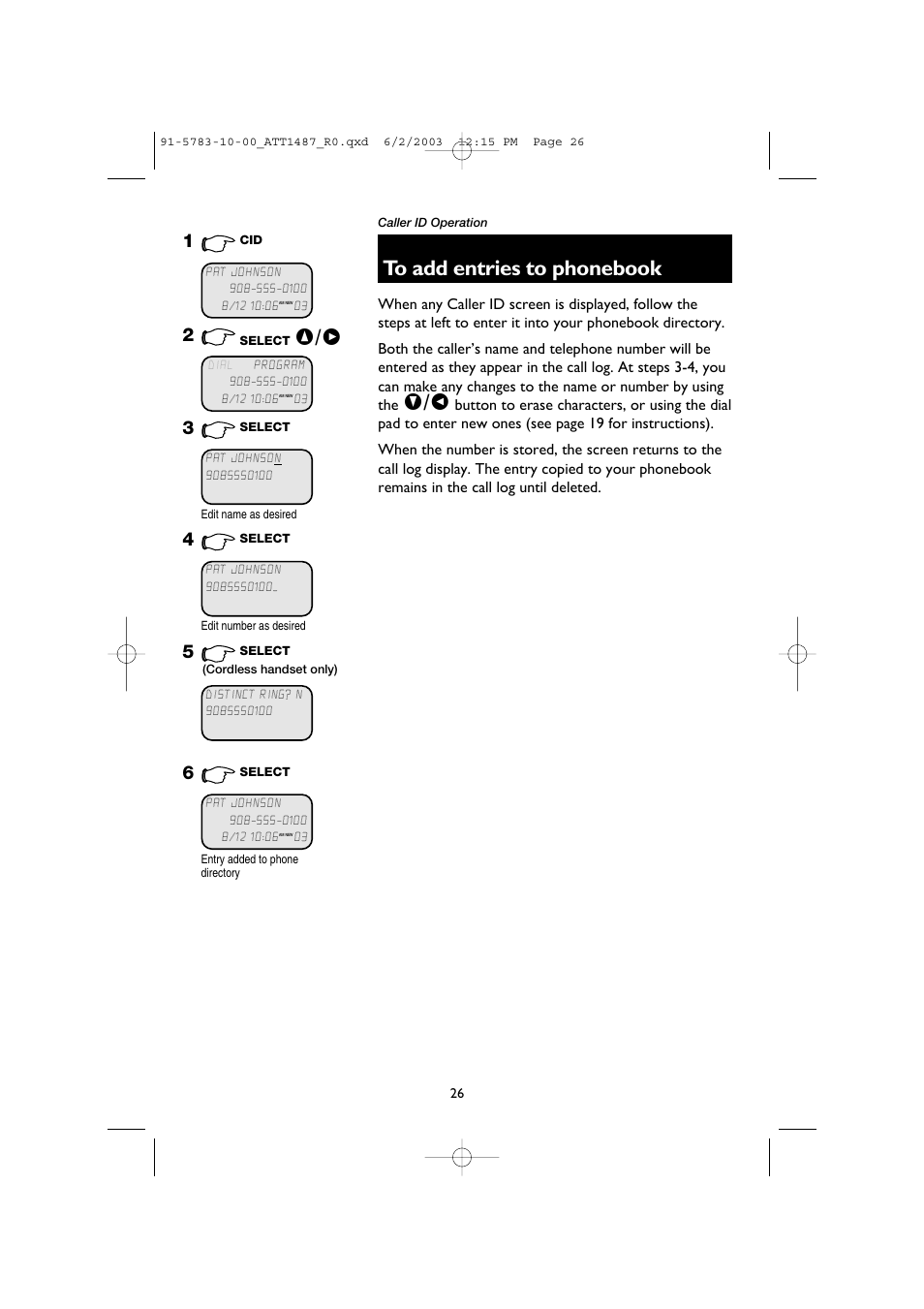 To add entries to phonebook | AT&T 1187 User Manual | Page 28 / 48