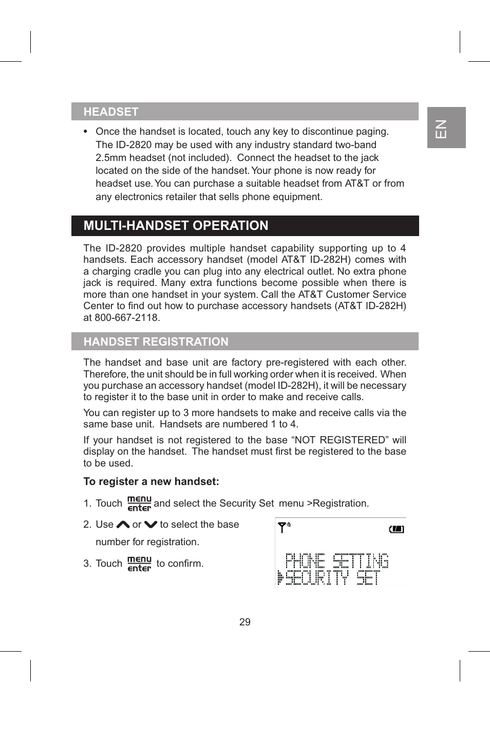 Multi-handset operation | AT&T 2820 User Manual | Page 30 / 46