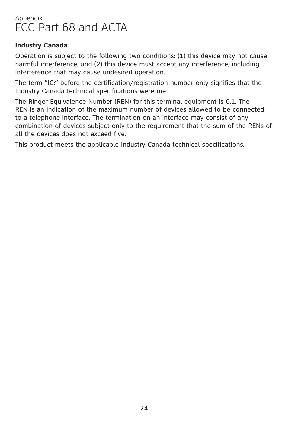 Fcc part 68 and acta | AT&T CL81100 User Manual | Page 28 / 34