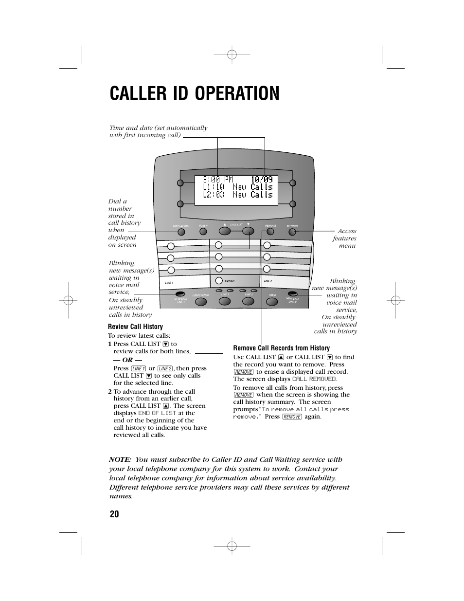 Caller id operation | AT&T 972 User Manual | Page 23 / 29