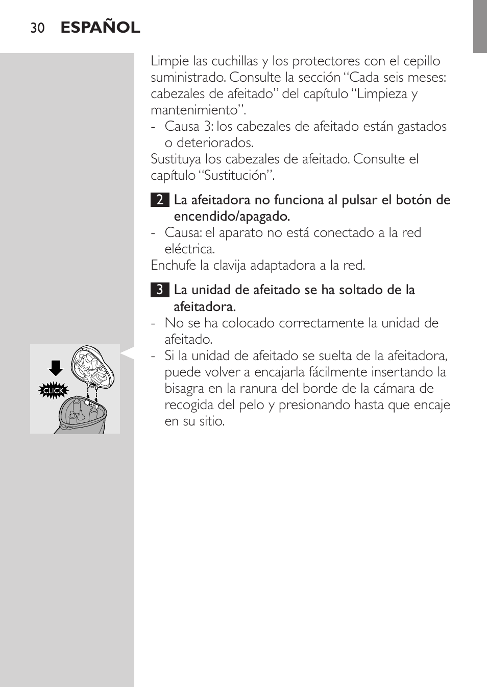 Restricciones de la garantía, Medio ambiente, Garantía y servicio | Guía de resolución de problemas | Philips Rasoir électrique User Manual | Page 28 / 72