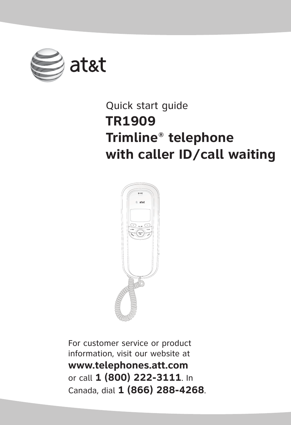 AT&T TR1909 User Manual | 12 pages