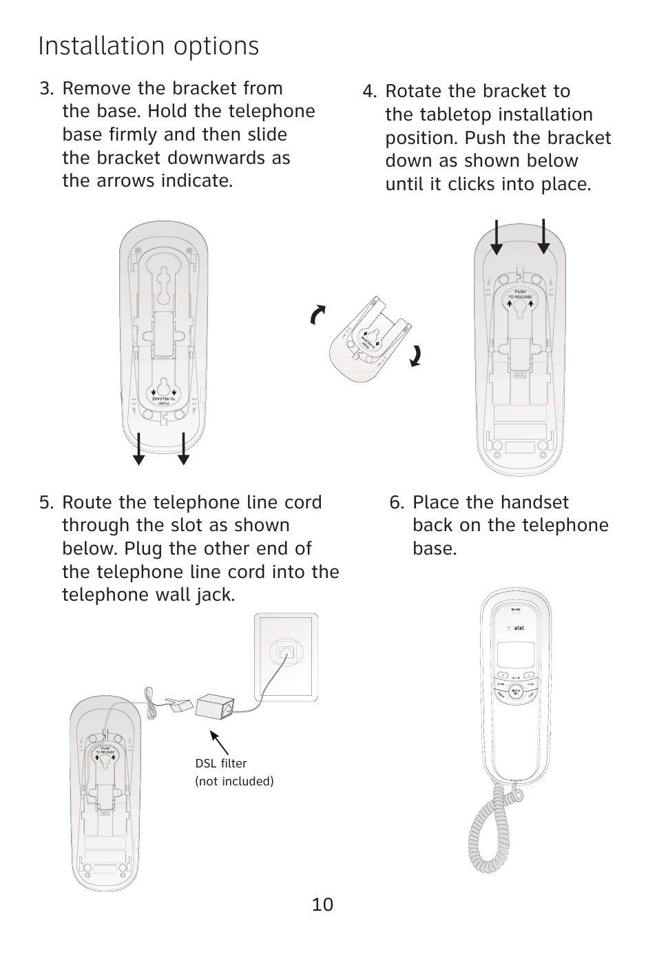 Installation options | AT&T TR1909 User Manual | Page 11 / 12