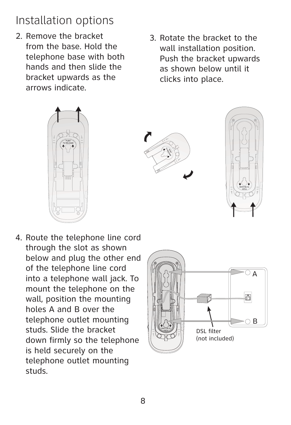 Installation options | AT&T TR1909 User Manual | Page 9 / 12