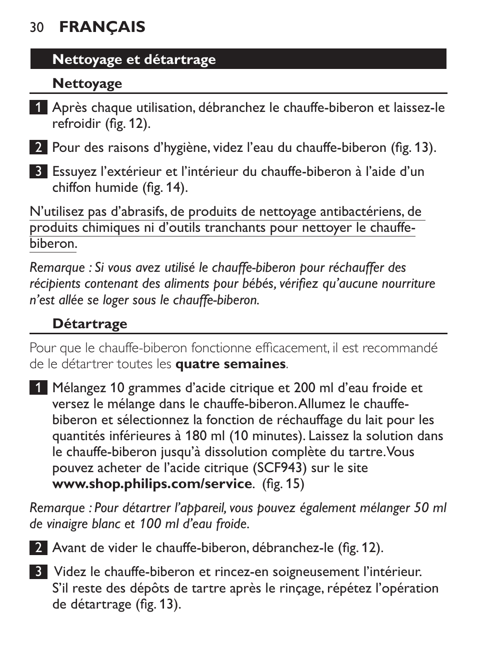 Philips AVENT Chauffe-biberon User Manual | Page 30 / 64