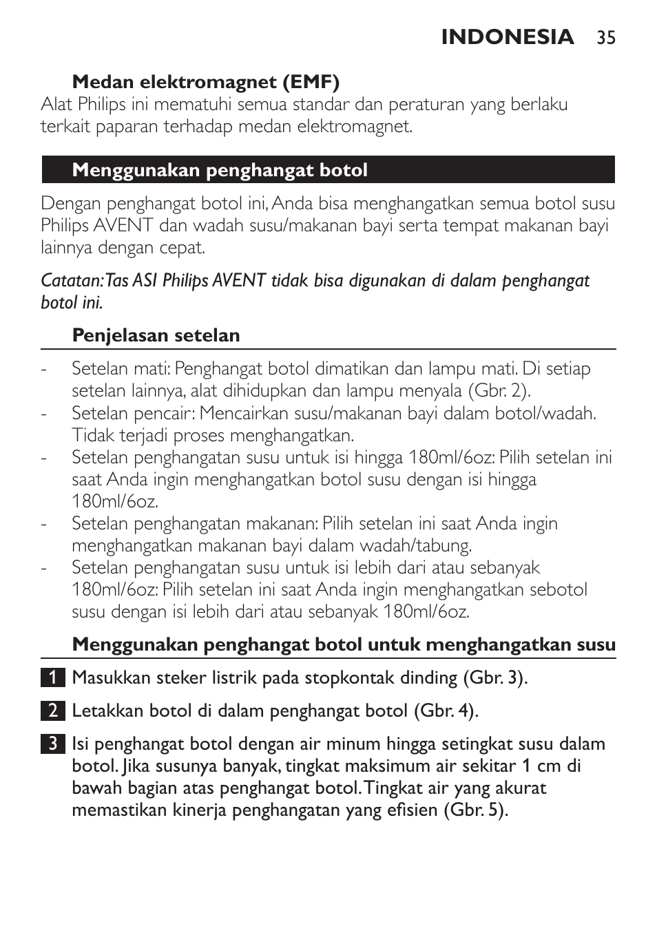 Philips AVENT Chauffe-biberon User Manual | Page 35 / 64