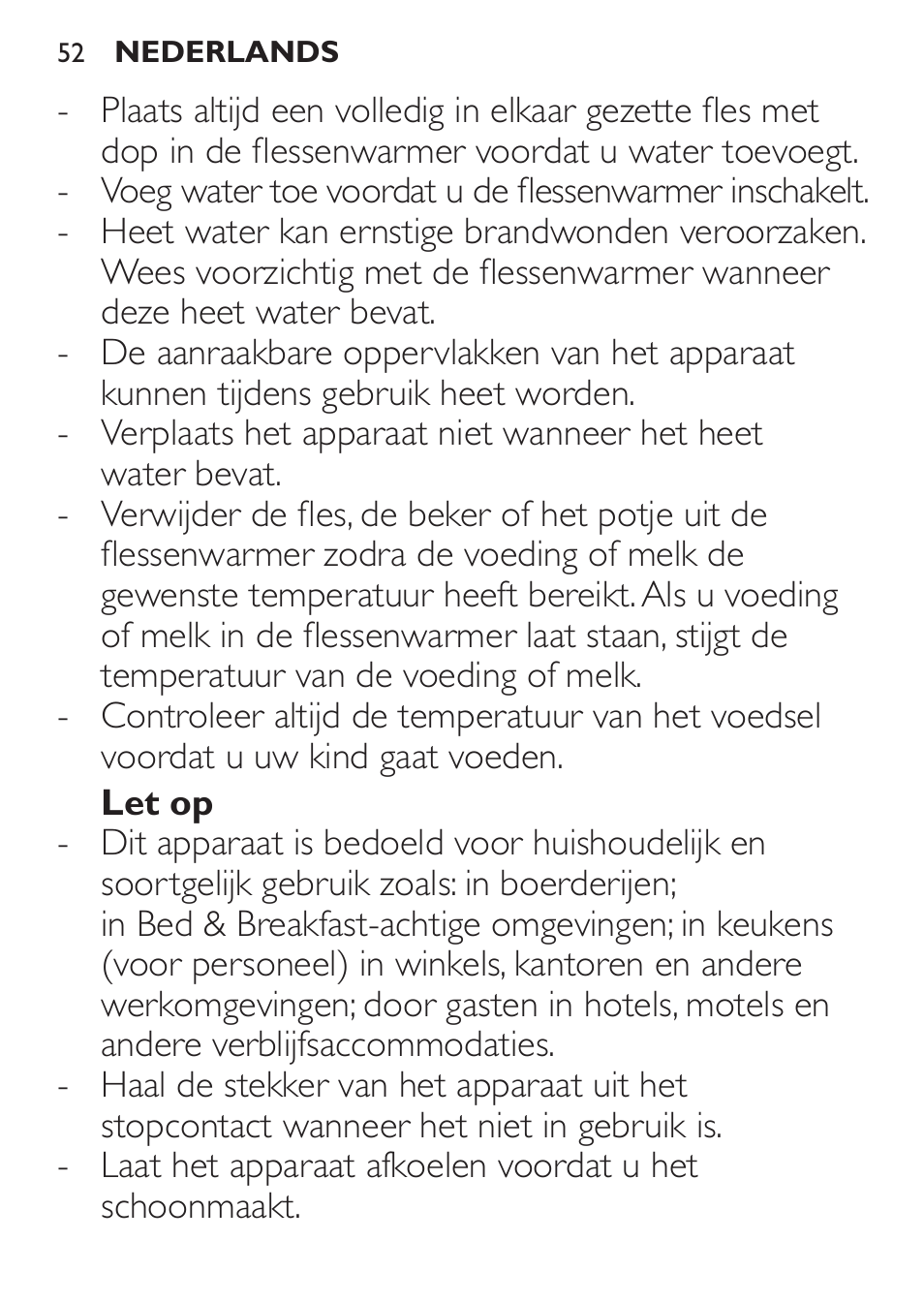 Philips AVENT Chauffe-biberon User Manual | Page 52 / 64
