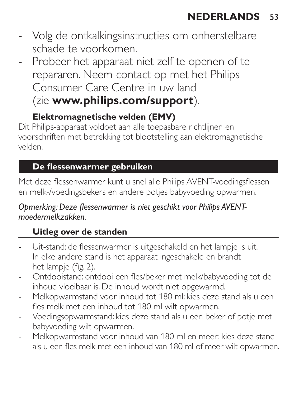 Philips AVENT Chauffe-biberon User Manual | Page 53 / 64