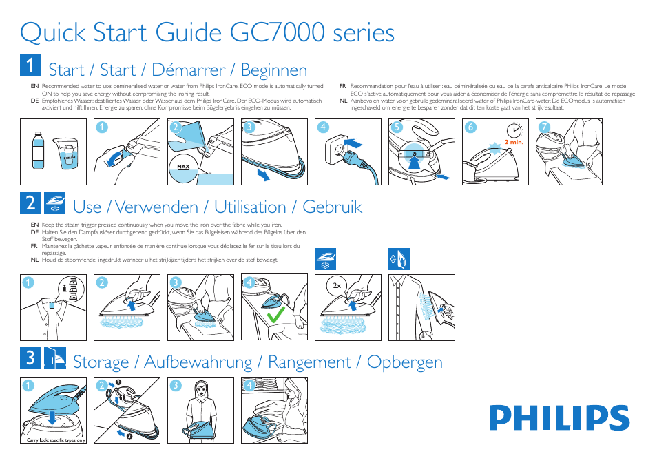 Philips 7300 series Centrale vapeur haute pression User Manual | 2 pages