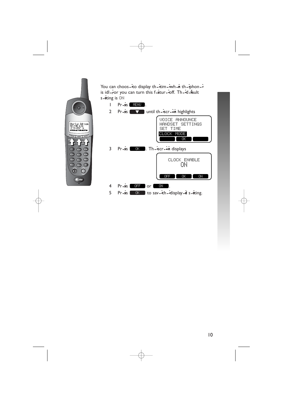 Fea ture setup – handset | AT&T 5870 User Manual | Page 13 / 77