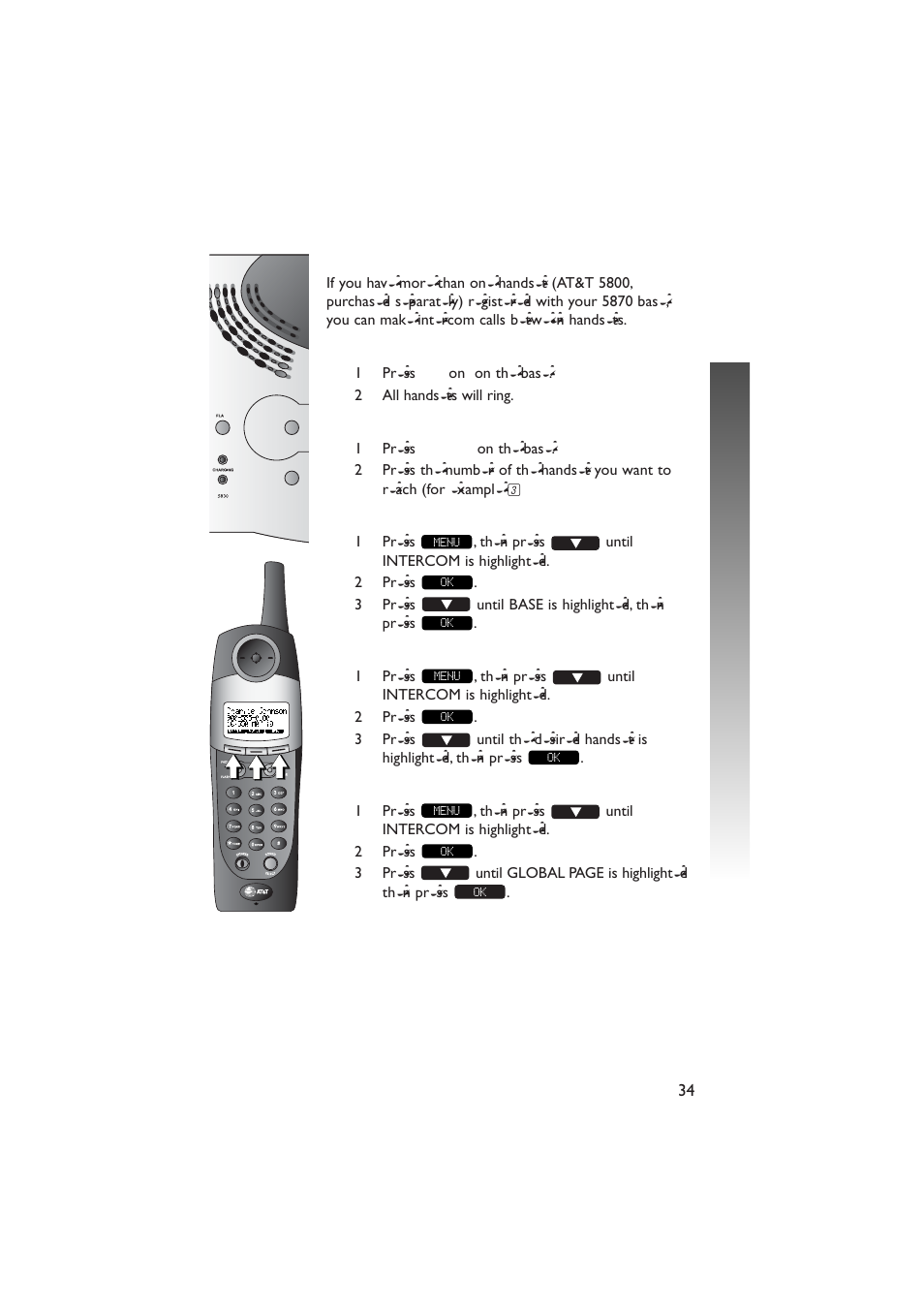 Intercom operation | AT&T 5870 User Manual | Page 37 / 77