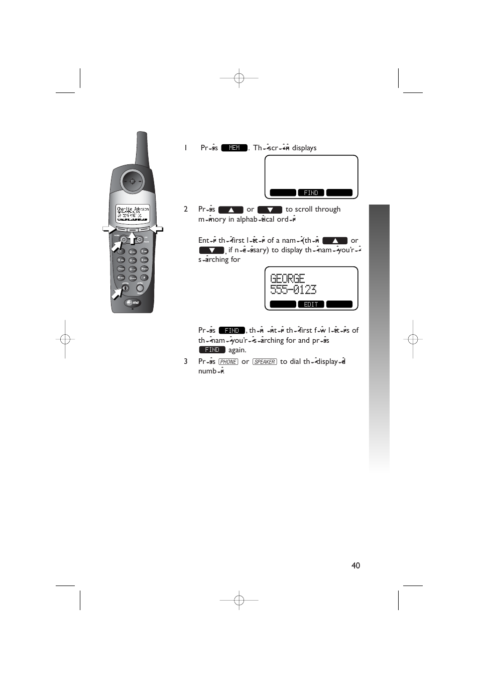 Nr r r, Phone book | AT&T 5870 User Manual | Page 43 / 77