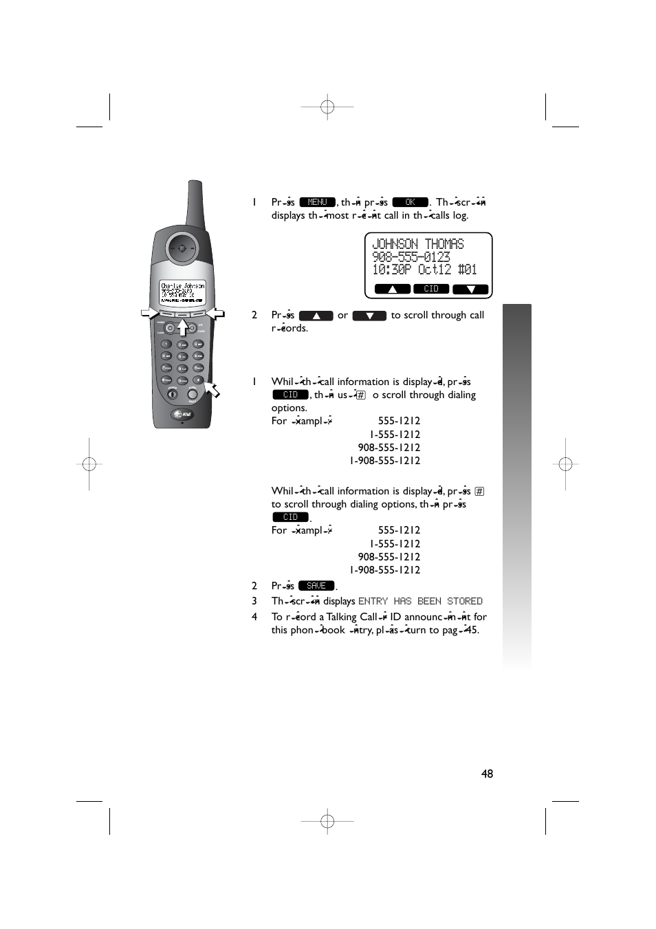 Rs s s, Caller id opera tion caller id opera tion | AT&T 5870 User Manual | Page 51 / 77