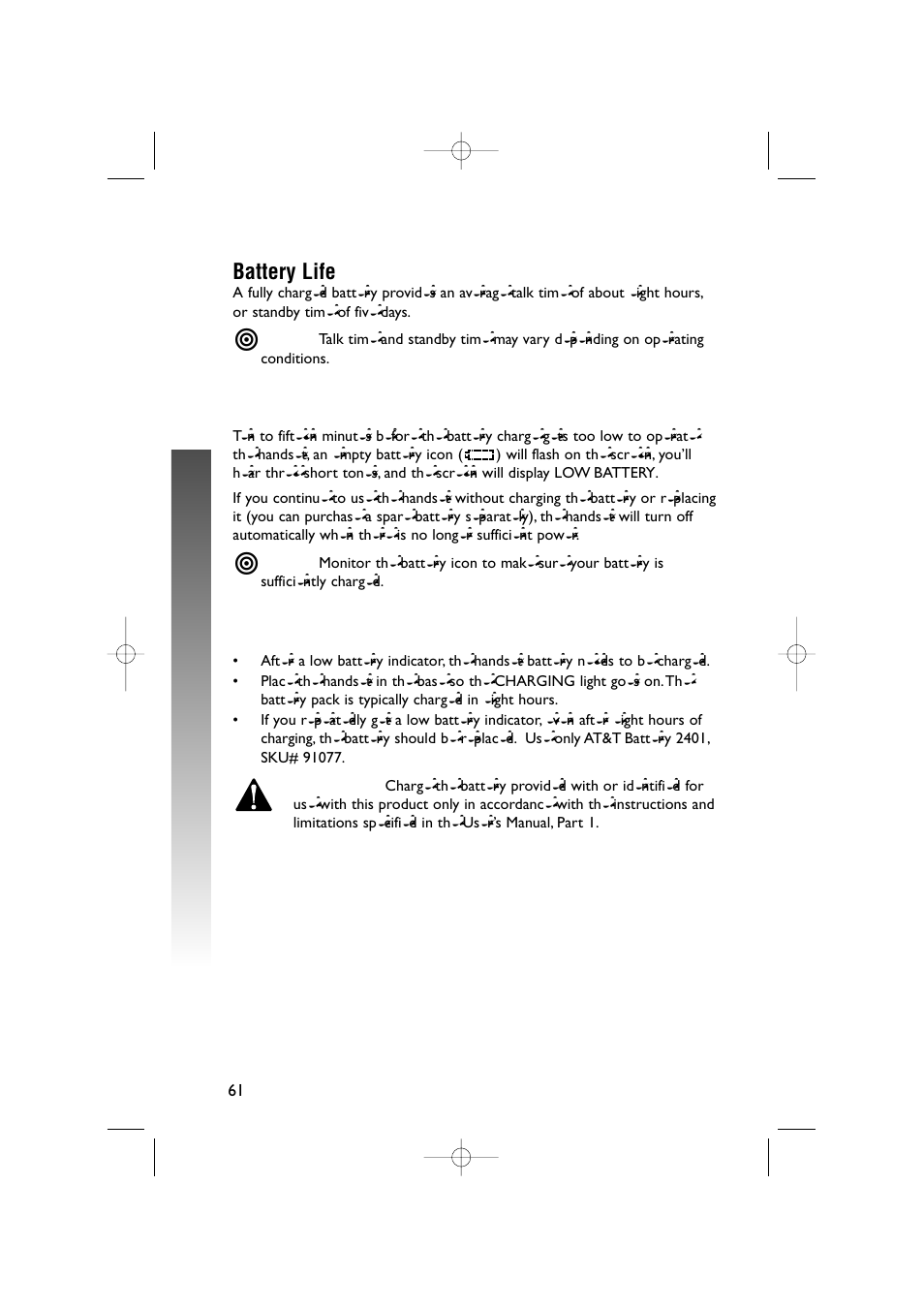 Ba tteries ba tteries, Batteries | AT&T 5870 User Manual | Page 64 / 77