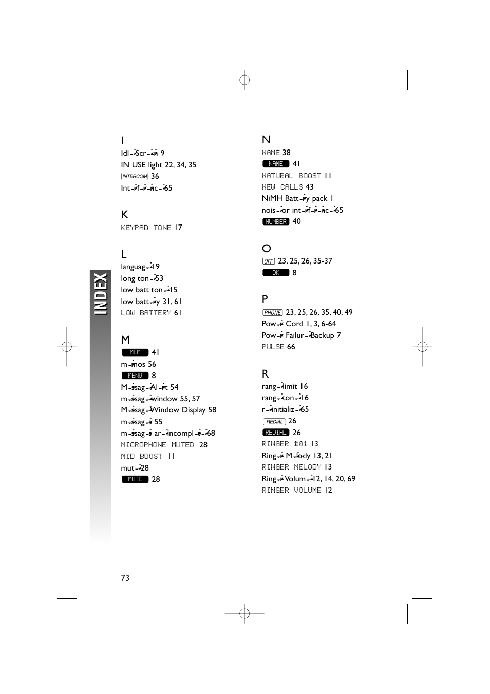 Index | AT&T 5870 User Manual | Page 76 / 77