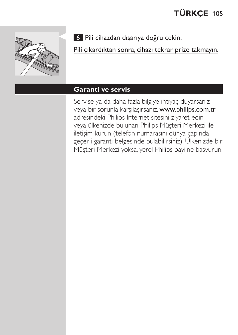 Garanti ve servis | Philips HAIRCLIPPER Series 1000 Tondeuse cheveux User Manual | Page 105 / 108