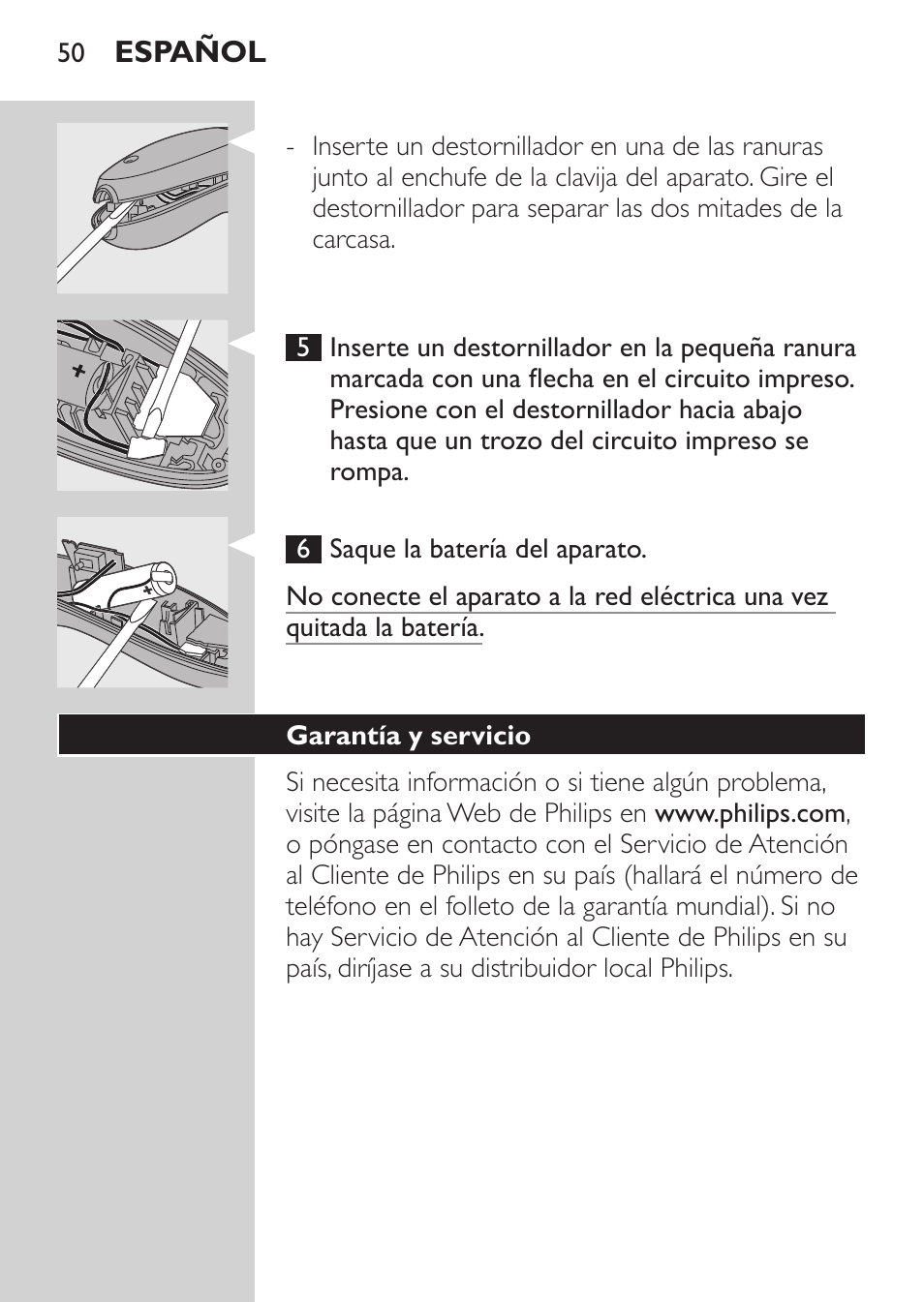 Garantía y servicio | Philips HAIRCLIPPER Series 1000 Tondeuse cheveux User Manual | Page 50 / 108