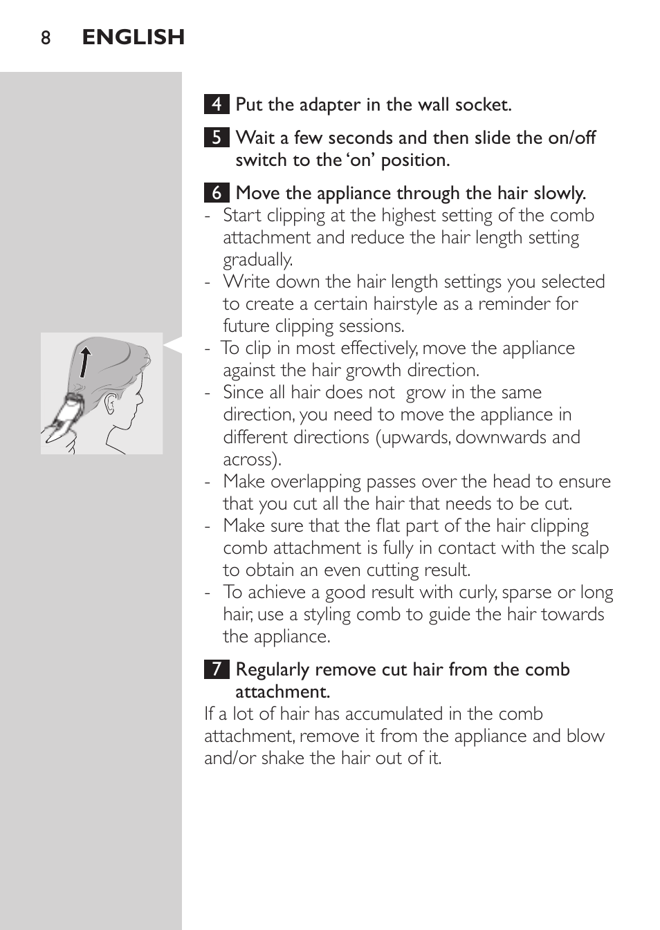 Philips HAIRCLIPPER Series 1000 Tondeuse cheveux User Manual | Page 8 / 108