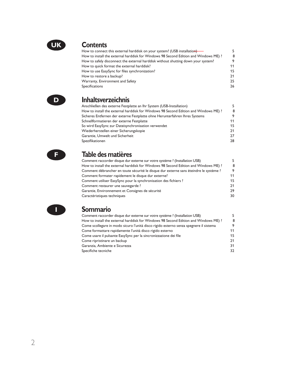 Philips Disque dur externe User Manual | Page 2 / 40