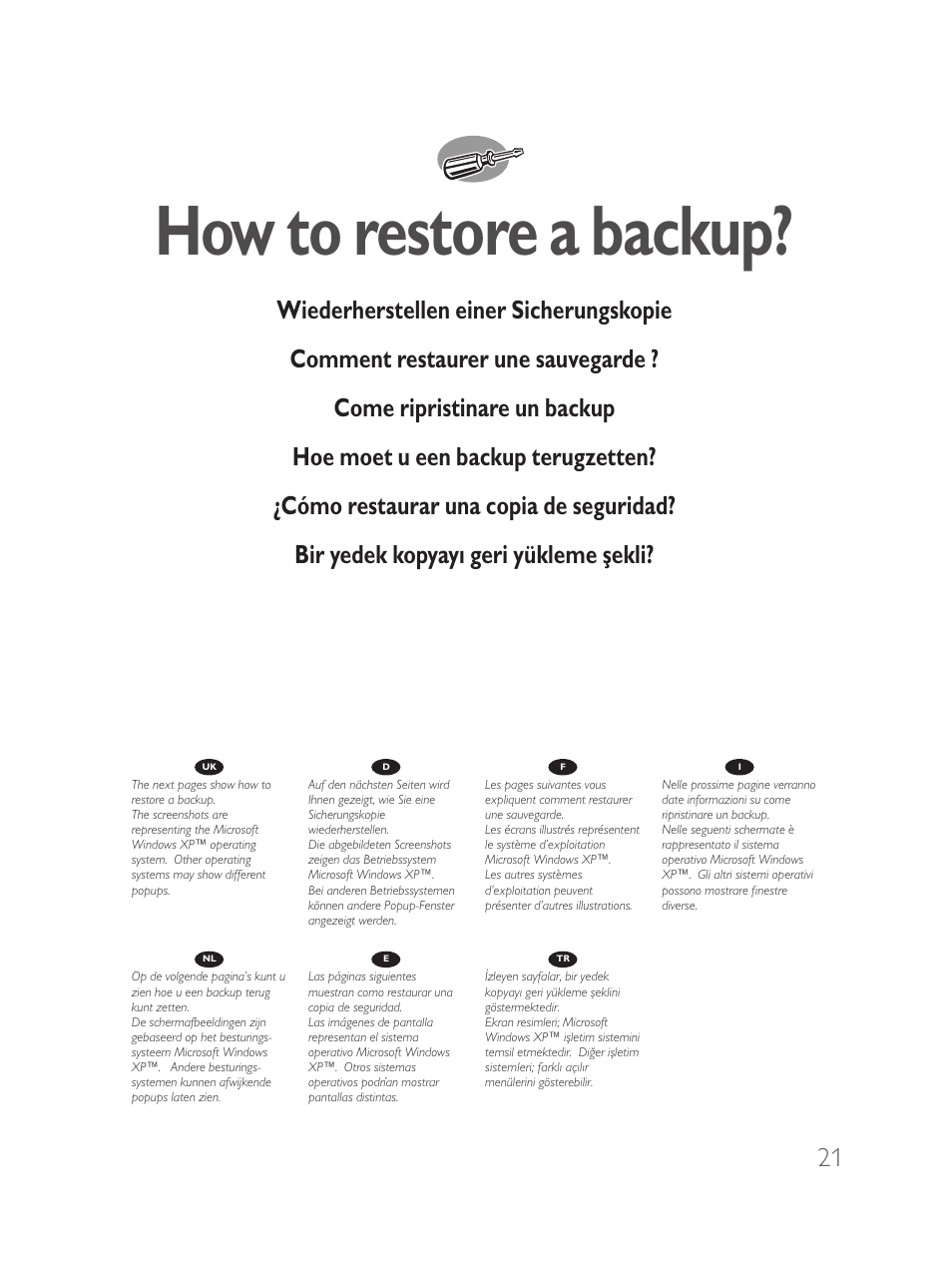 How to restore a backup | Philips Disque dur externe User Manual | Page 21 / 40