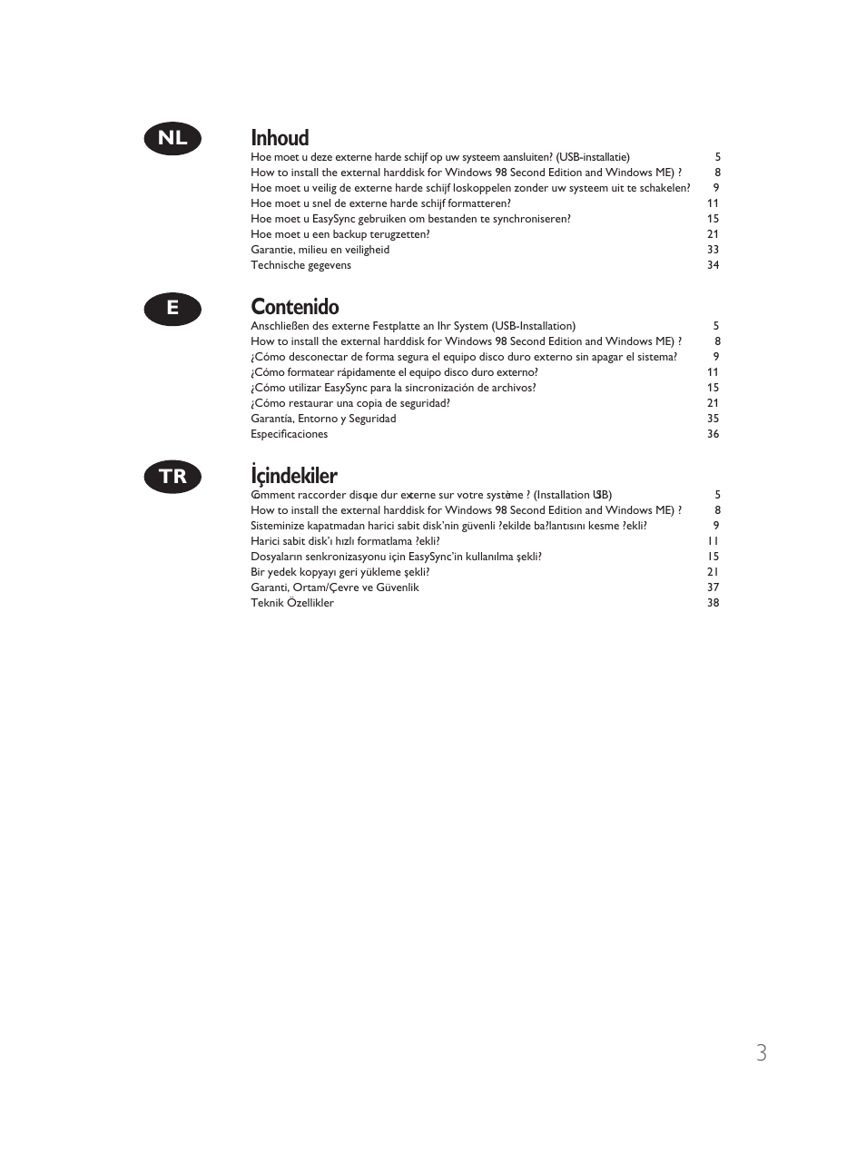 Philips Disque dur externe User Manual | Page 3 / 40