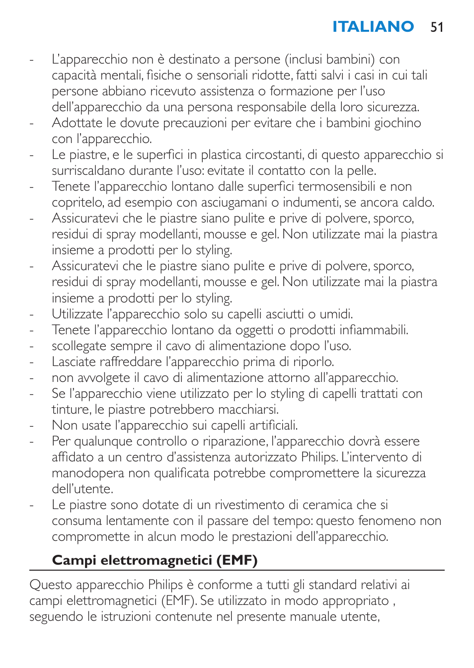 Italiano, Introduzione, Descrizione generale (fig. 1) | Importante | Philips SalonStraight Essential Lisseur User Manual | Page 51 / 100