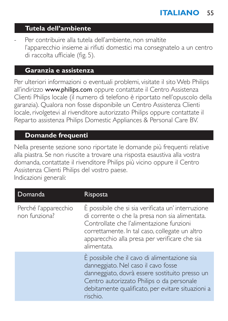 Pulizia, Come riporre l’apparecchio | Philips SalonStraight Essential Lisseur User Manual | Page 55 / 100