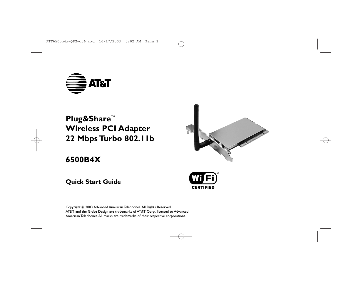 AT&T 6500B4X User Manual | 8 pages