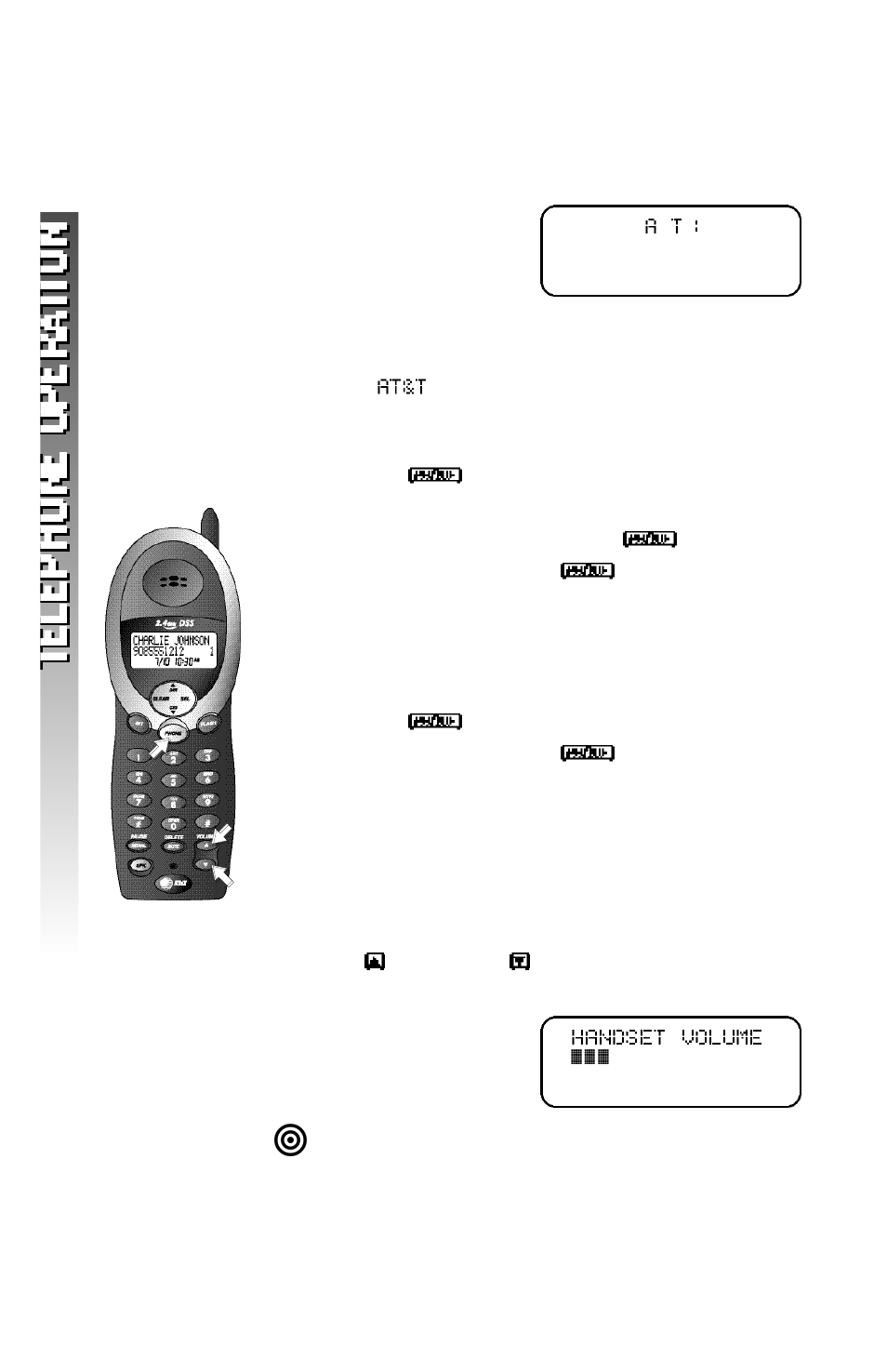 Telephone operation, Idle screen, Make a call | Answer a call, Handset volume | AT&T 2320 User Manual | Page 17 / 52
