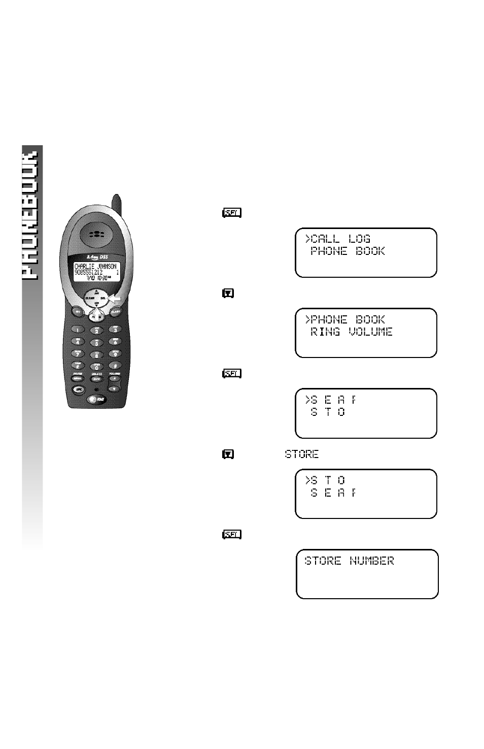 Phonebook, S t o re a number and name in phone book | AT&T 2320 User Manual | Page 29 / 52