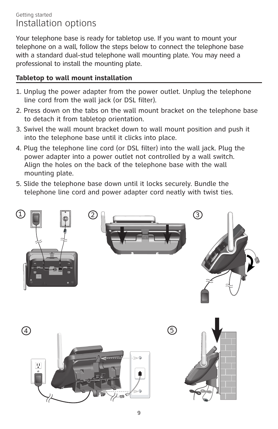 Installation options | AT&T CL83301 User Manual | Page 15 / 118