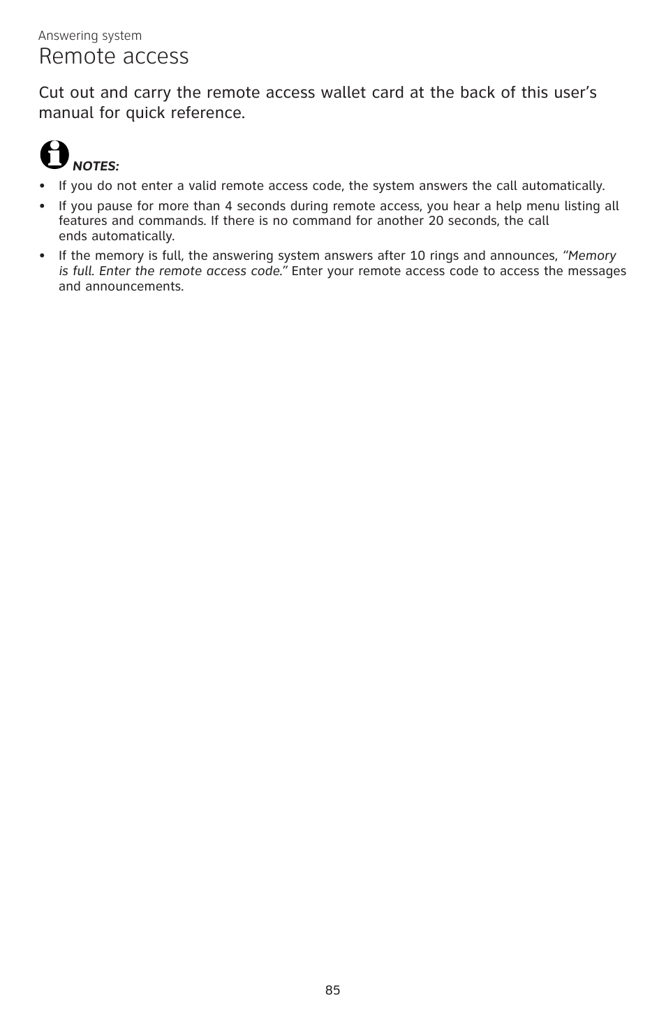 Remote access | AT&T CL83301 User Manual | Page 91 / 118