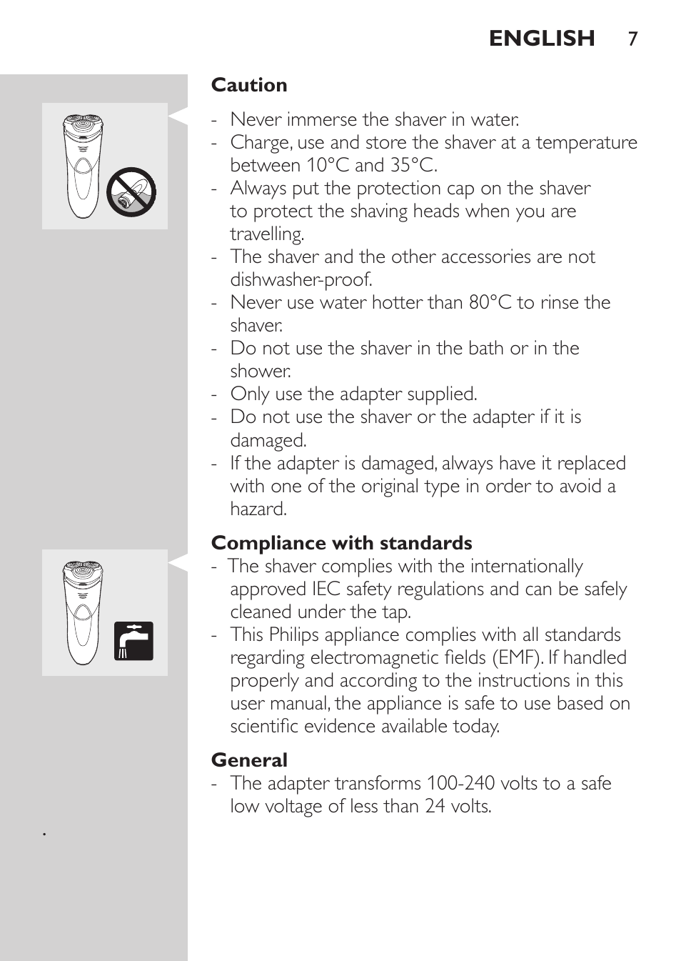 Compliance with standards, General, Overview (fig. 4) | Philips Rasoir électrique User Manual | Page 5 / 180