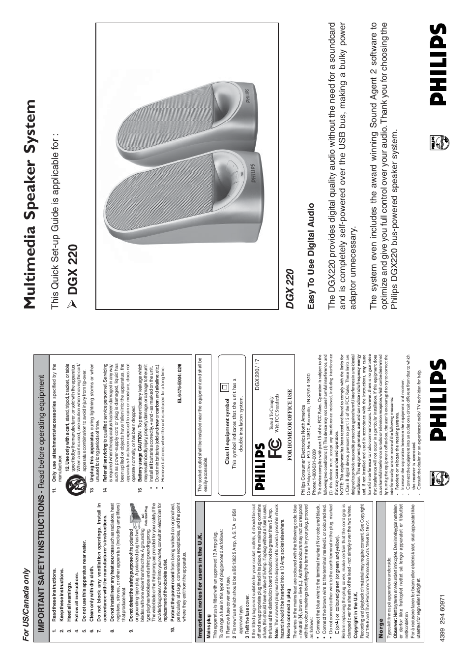 Philips Enceintes multimédias 2.0 User Manual | 2 pages