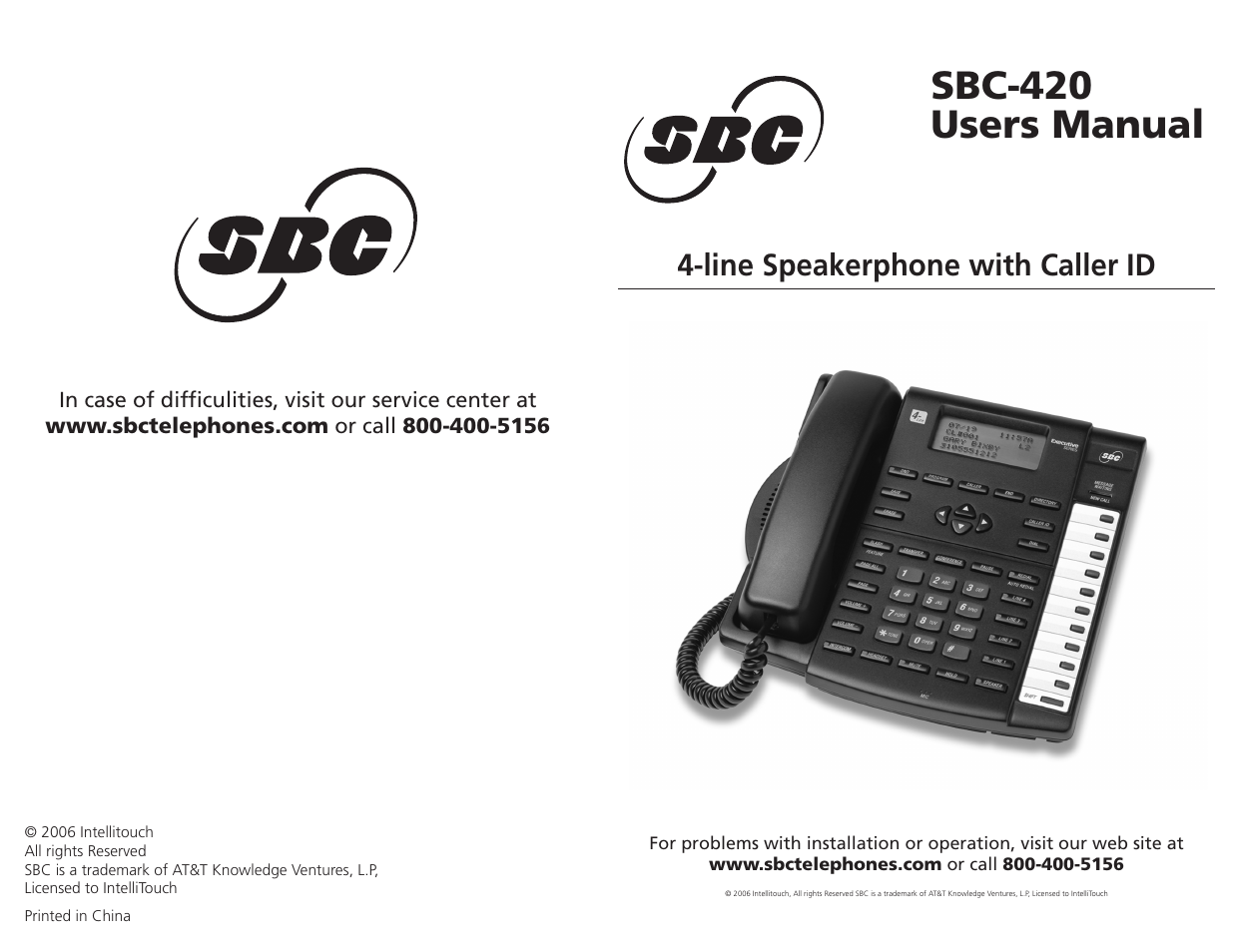 AT&T SBC-420 User Manual | 26 pages