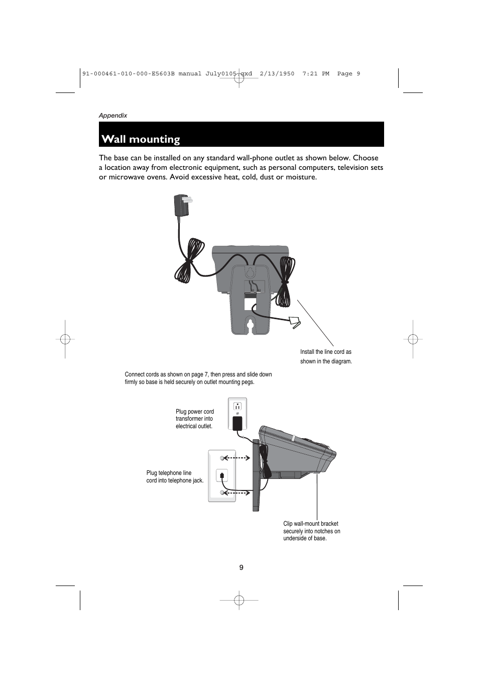 Wall mounting | AT&T E5600 User Manual | Page 11 / 32