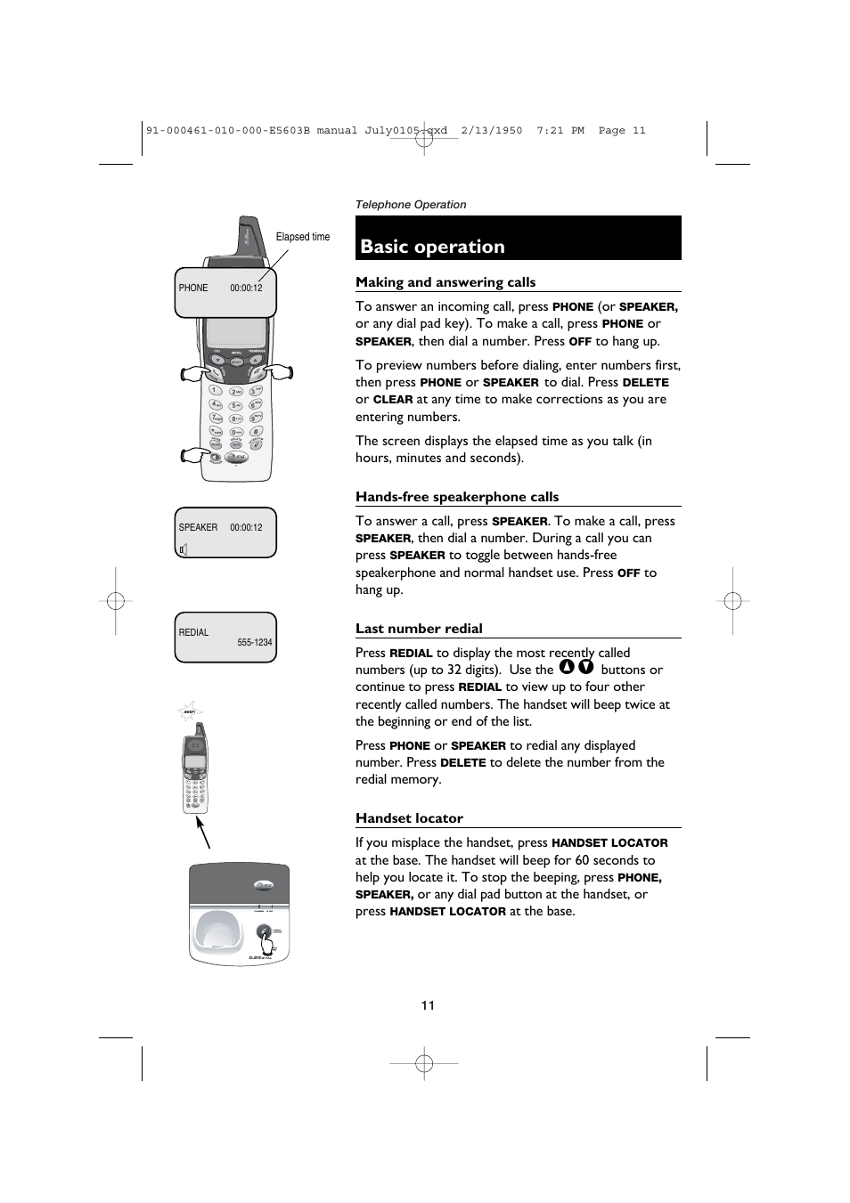 Basic operation | AT&T E5600 User Manual | Page 13 / 32