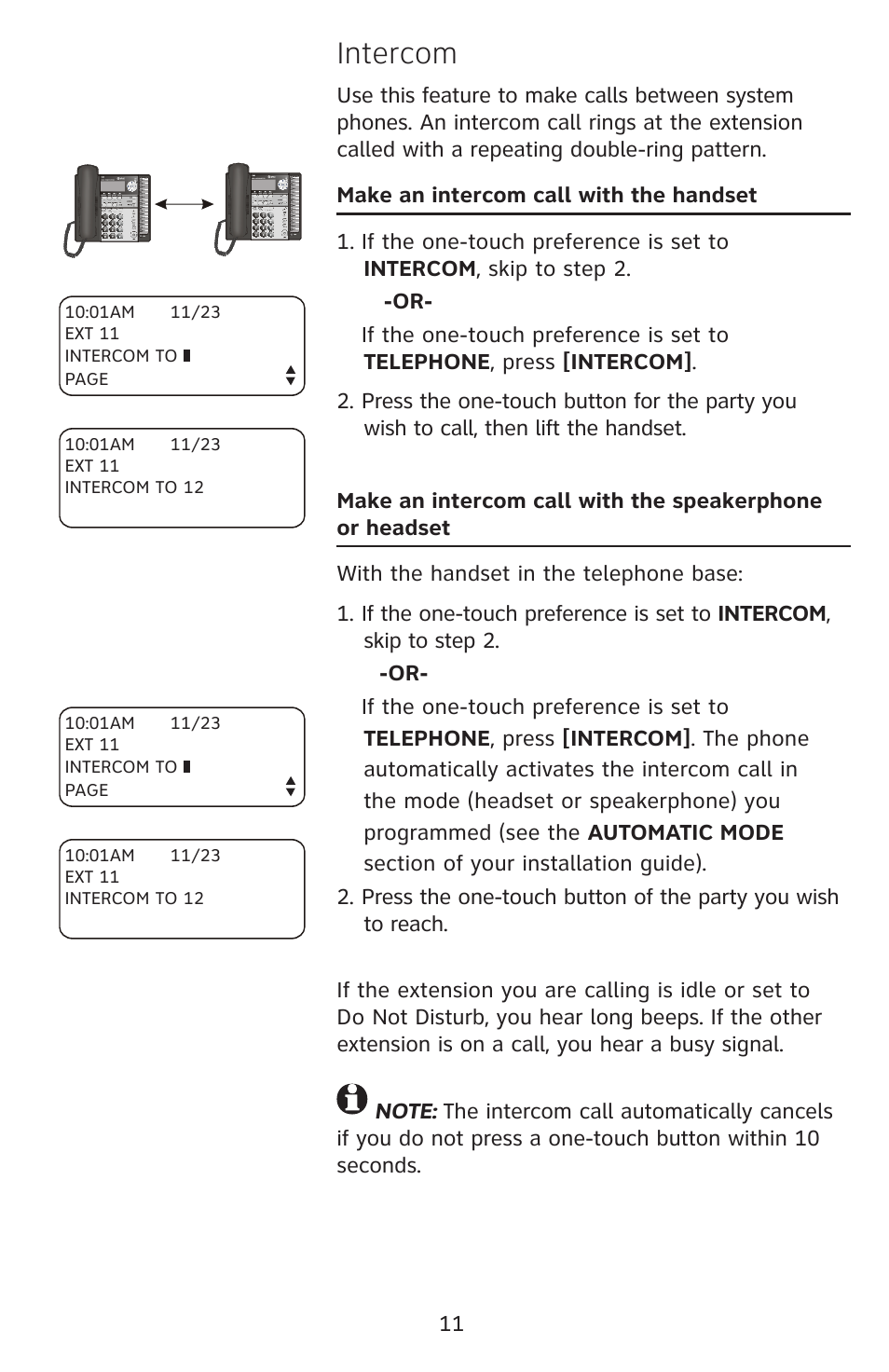 Intercom | AT&T 1080 User Manual | Page 12 / 18