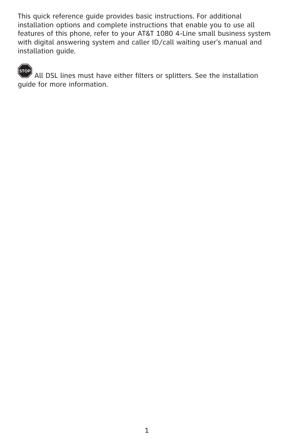 AT&T 1080 User Manual | Page 2 / 18