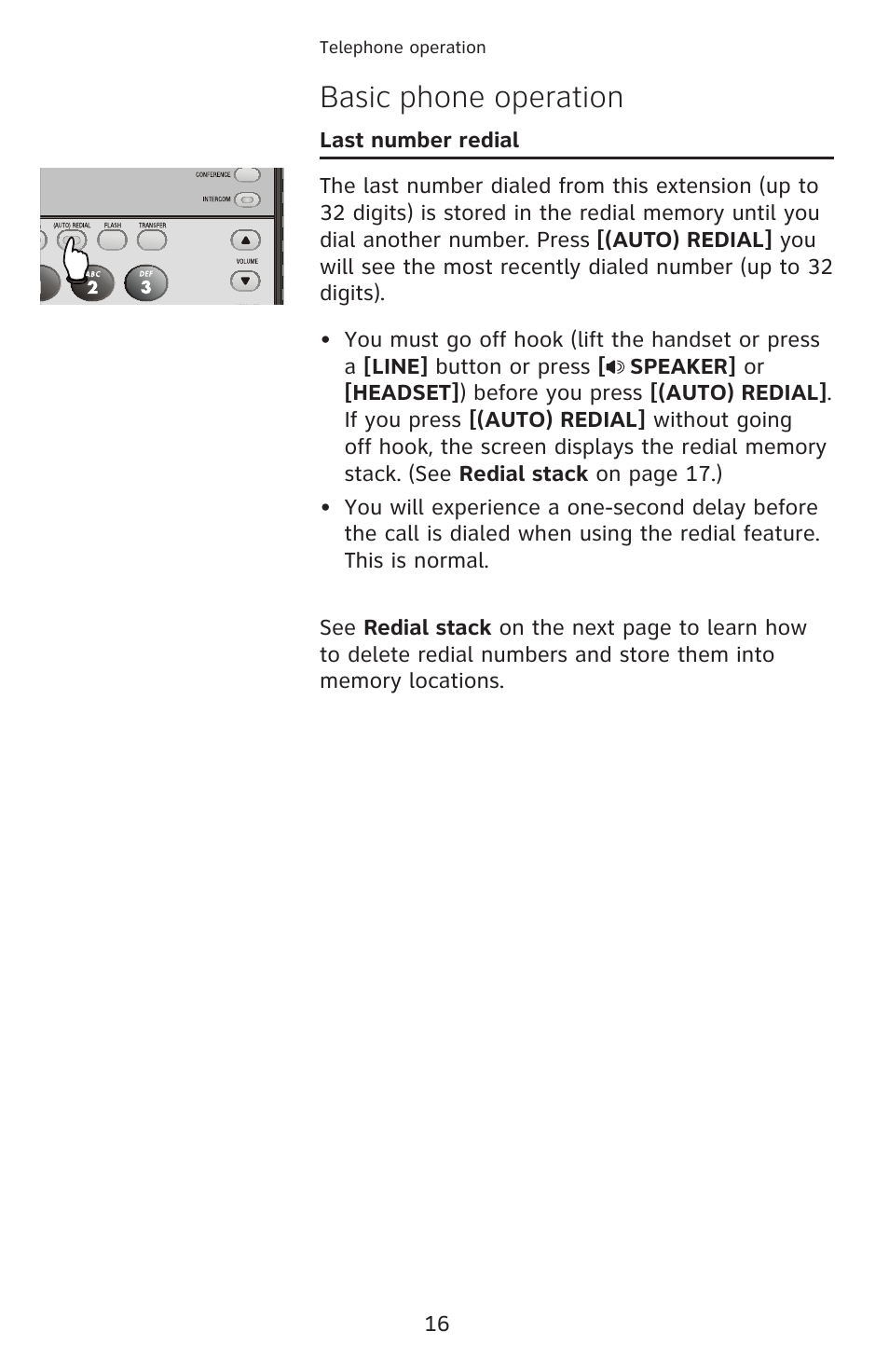 Basic phone operation | AT&T 1040 User Manual | Page 22 / 74