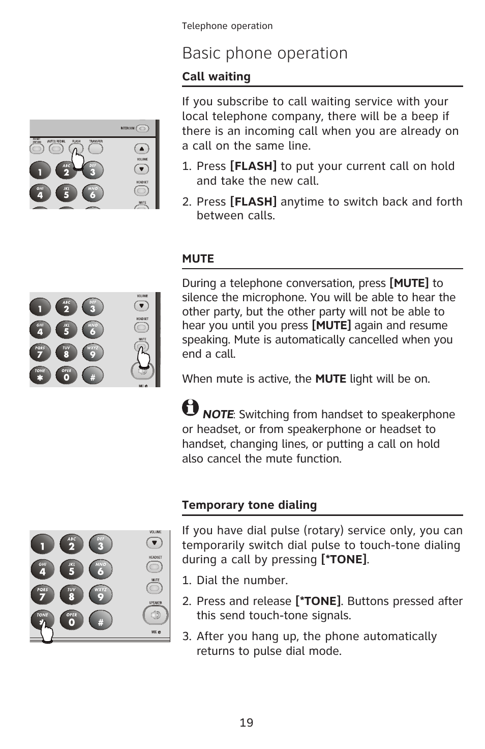 Basic phone operation | AT&T 1040 User Manual | Page 25 / 74