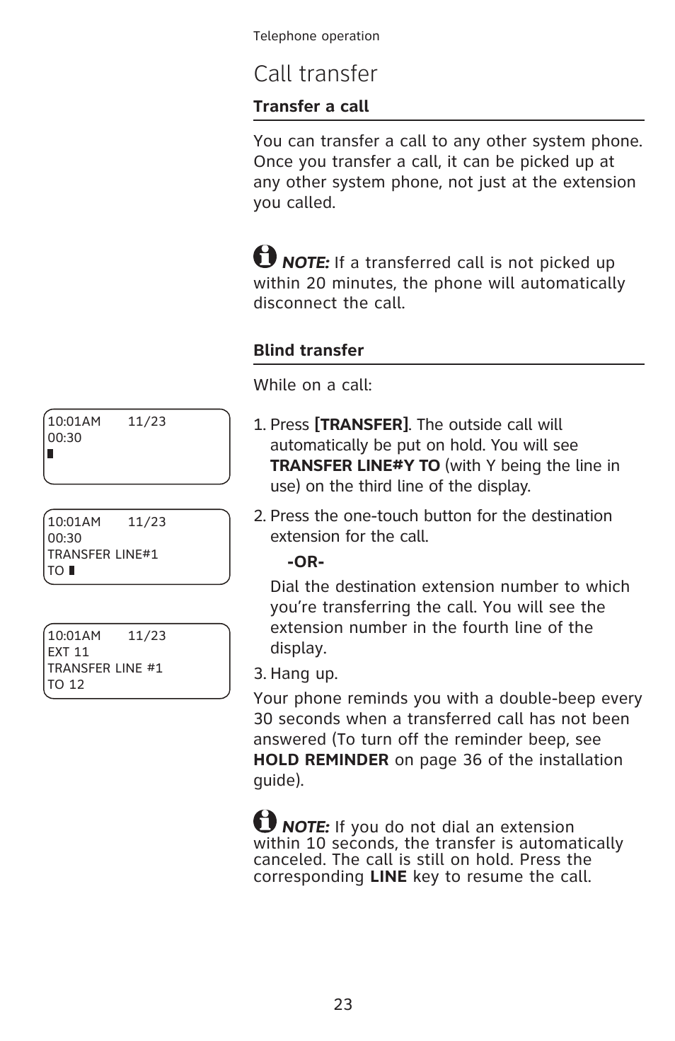 Call transfer | AT&T 1040 User Manual | Page 29 / 74