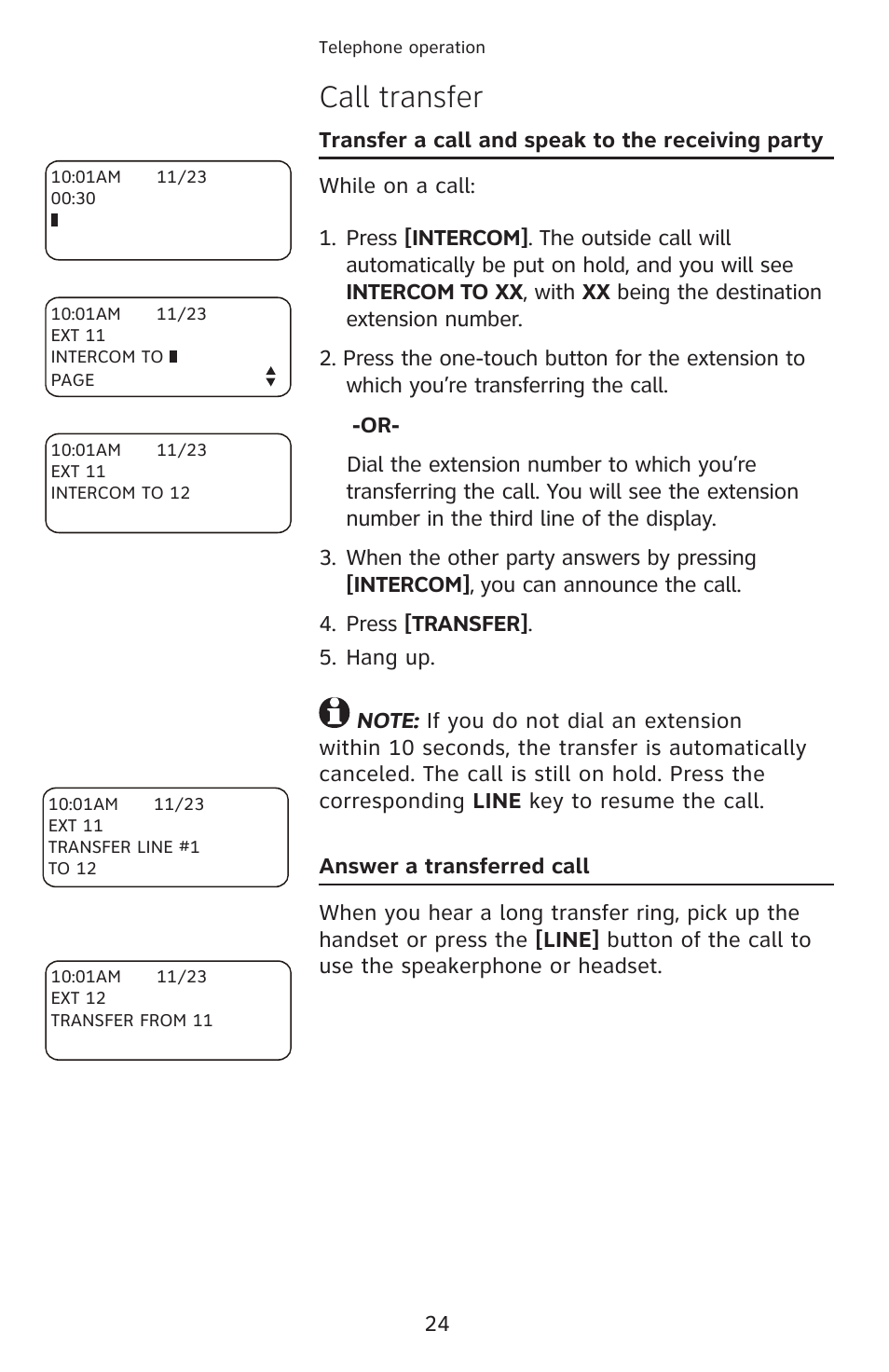 Call transfer | AT&T 1040 User Manual | Page 30 / 74