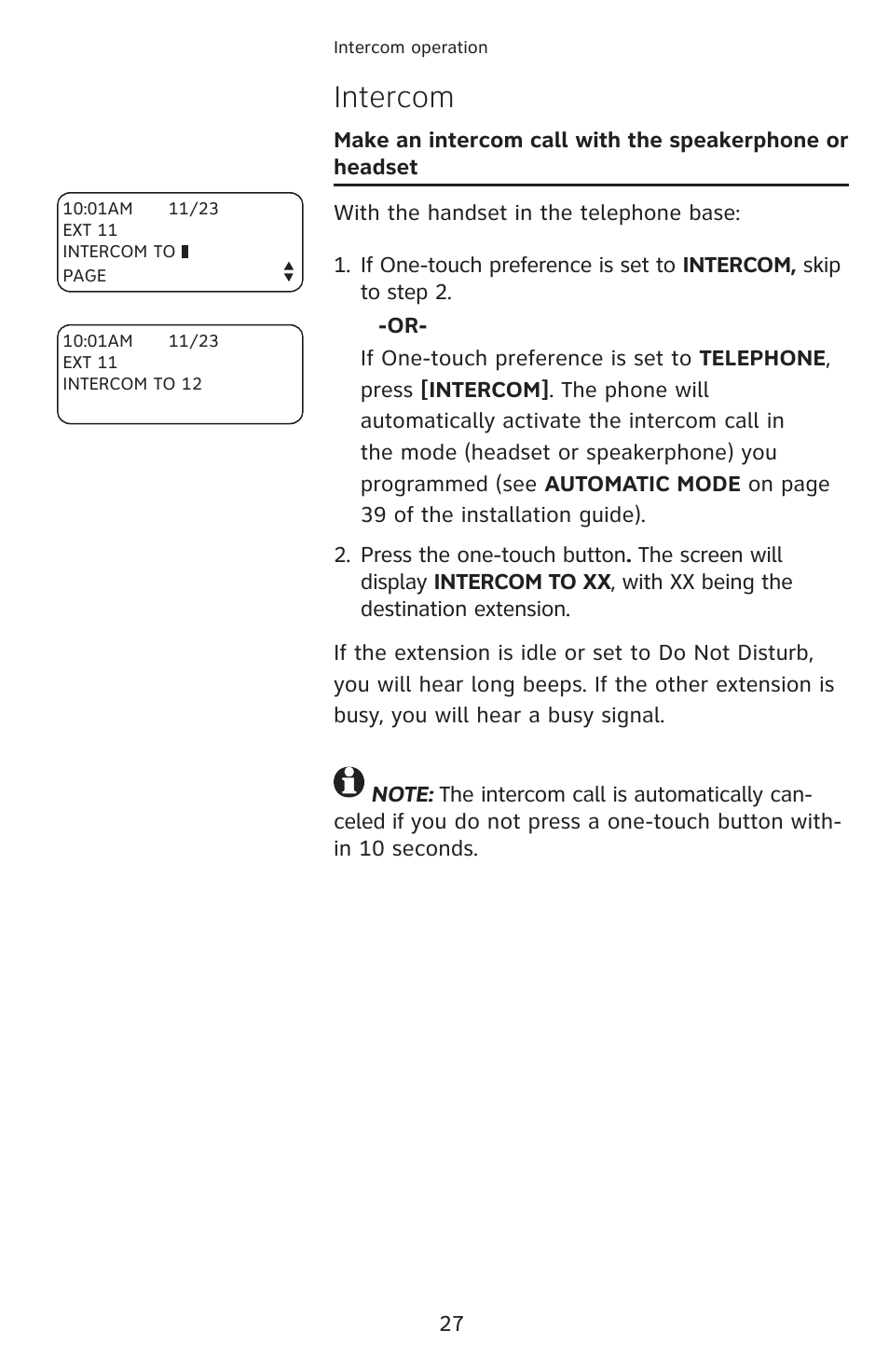 Intercom | AT&T 1040 User Manual | Page 33 / 74