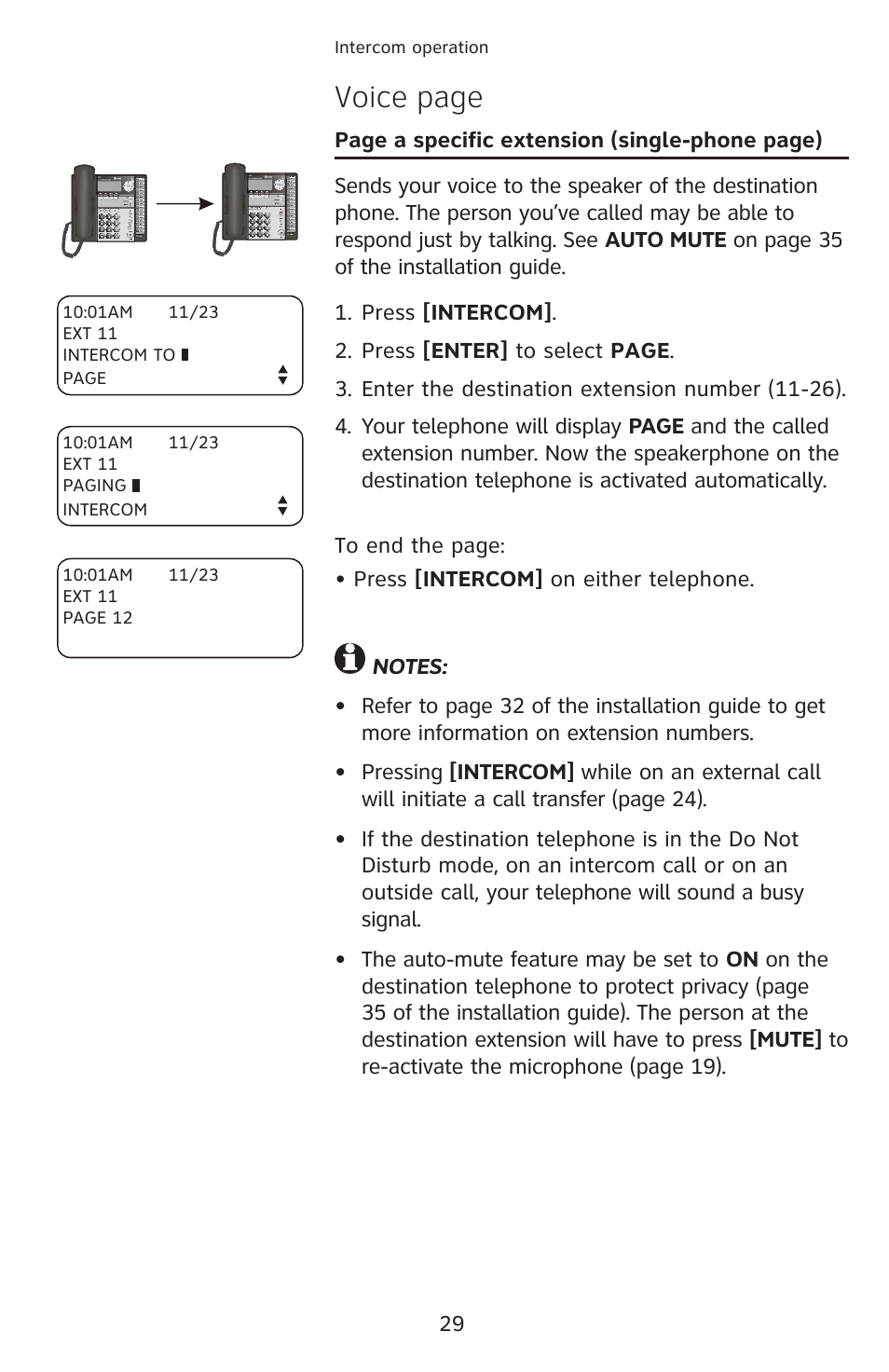 Voice page | AT&T 1040 User Manual | Page 35 / 74