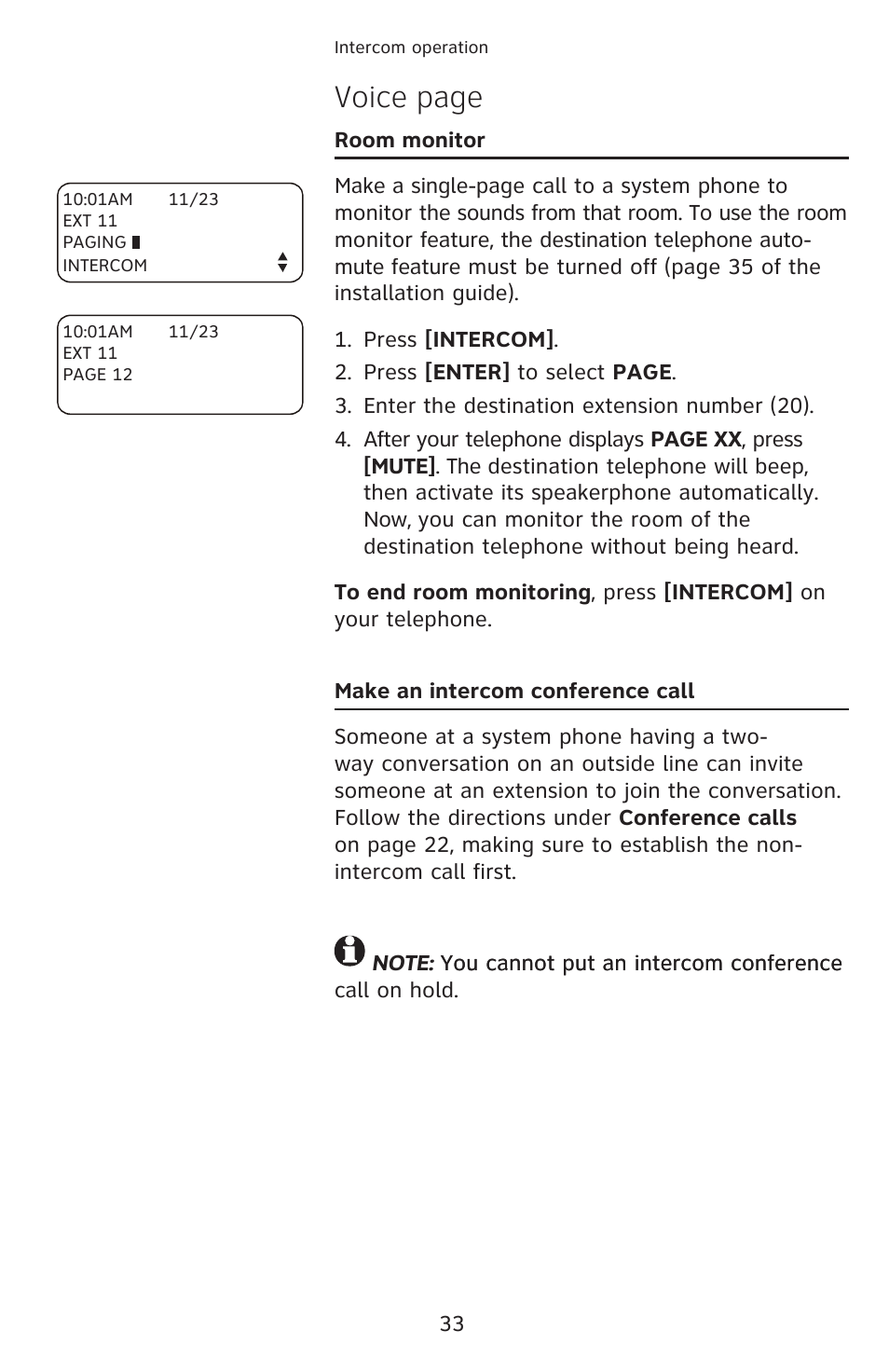 Voice page | AT&T 1040 User Manual | Page 39 / 74