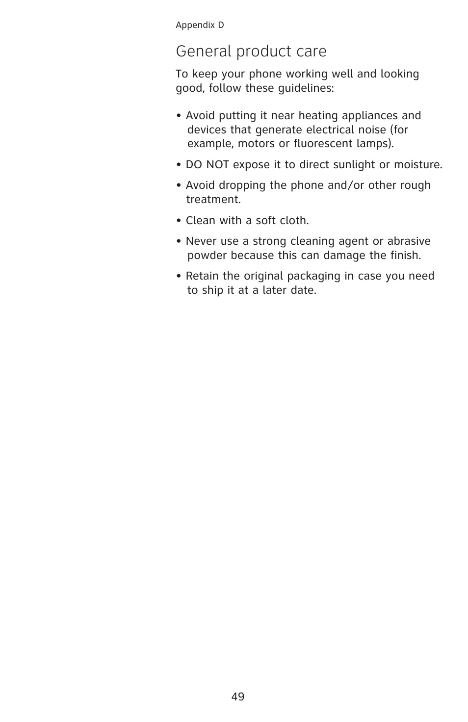 General product care | AT&T 1040 User Manual | Page 55 / 74