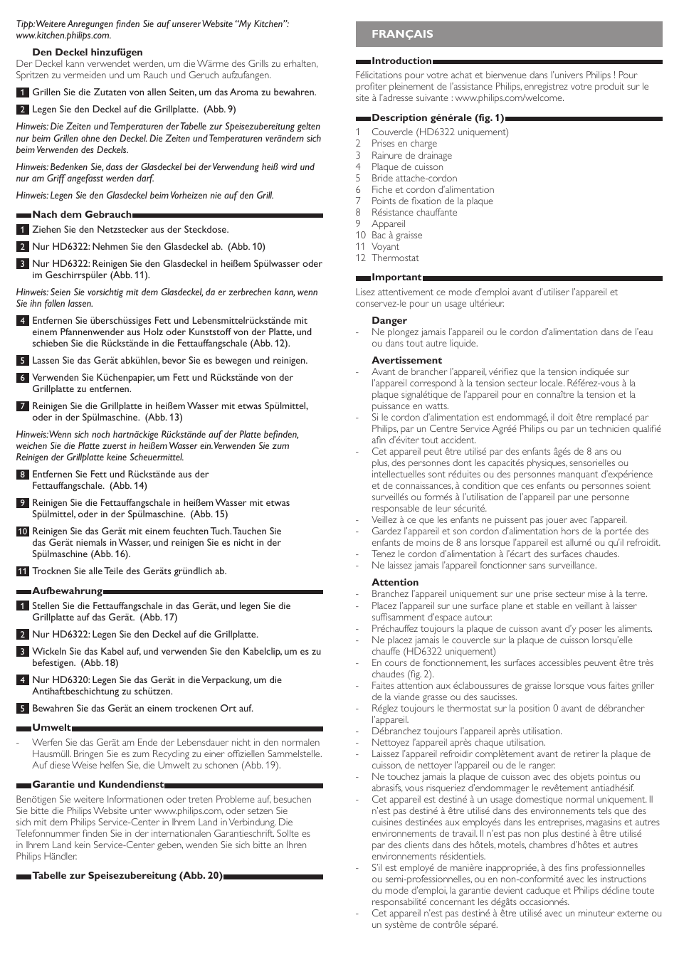Philips Daily Collection Gril de table User Manual | Page 4 / 8