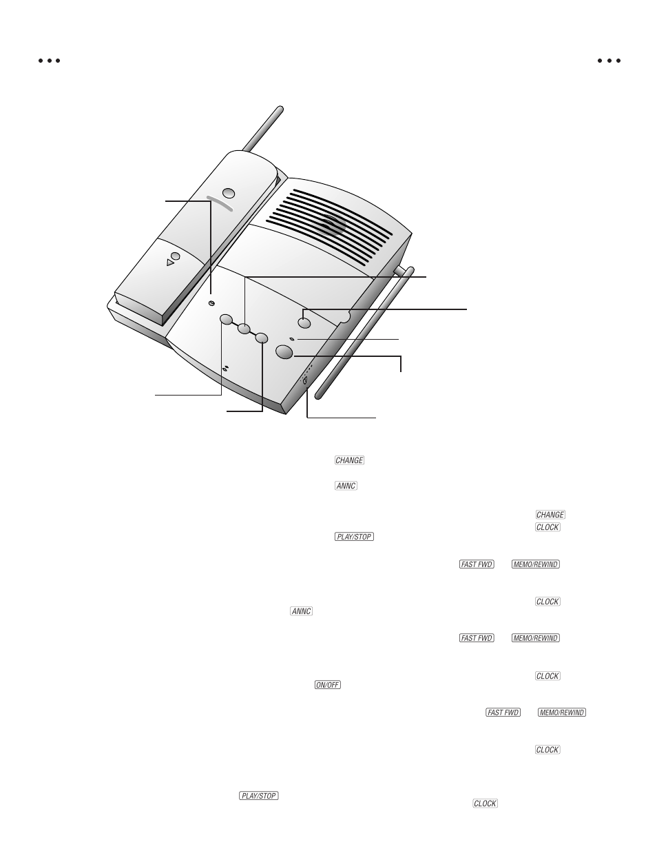 Volume control, Recording your announcement, Turning the system on and off | Setting the clock | AT&T 7610 User Manual | Page 10 / 14